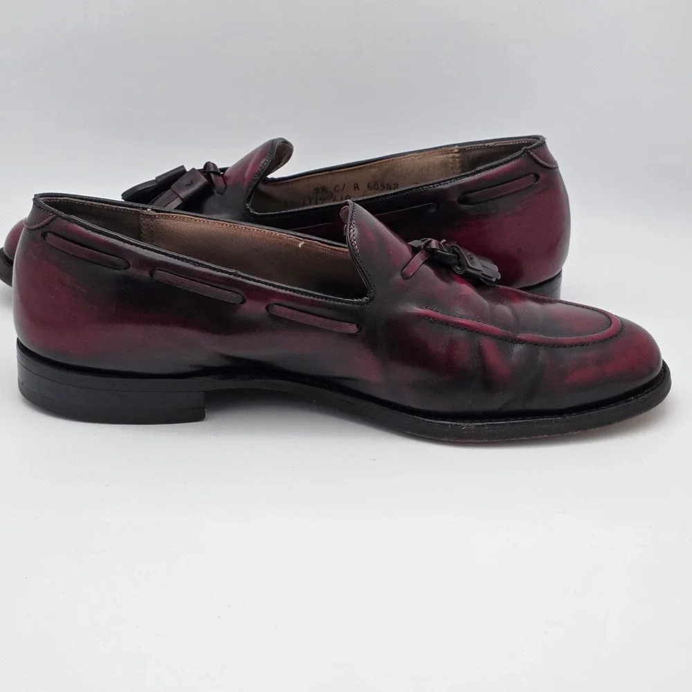 Johnston & Murphy Heritage Vintage Tassel Loafers Mens 9.5 C Oxblood Leather USA